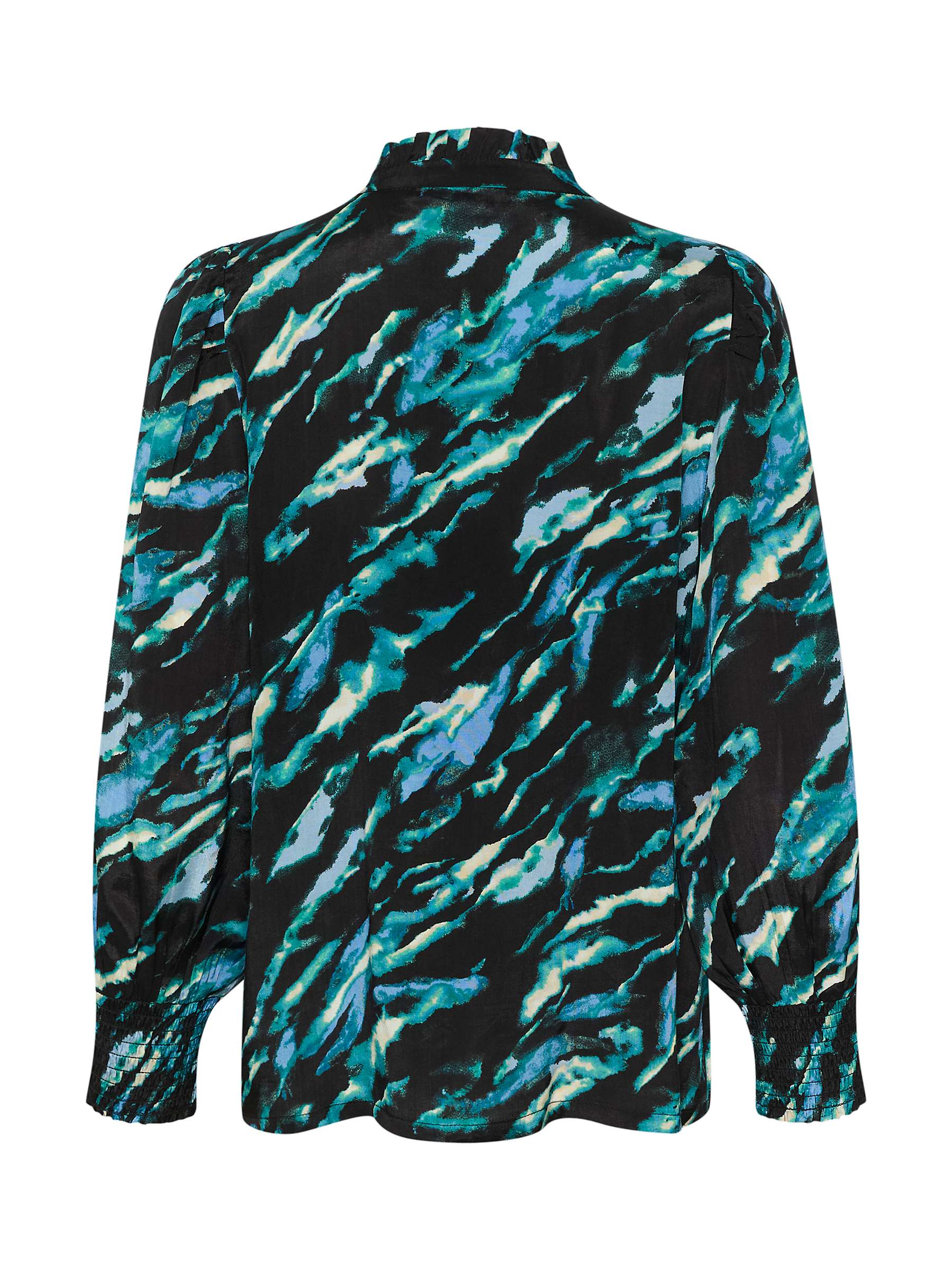 Buy KAFFE Pollie Mandarin Collar Shirt, Black/Multi Online at johnlewis.com