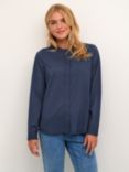 KAFFE Rose Textured Blouse, Midnight Marine