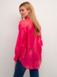 KAFFE Sabrina Loose Fit Metallic Shirt, Virtual Pink