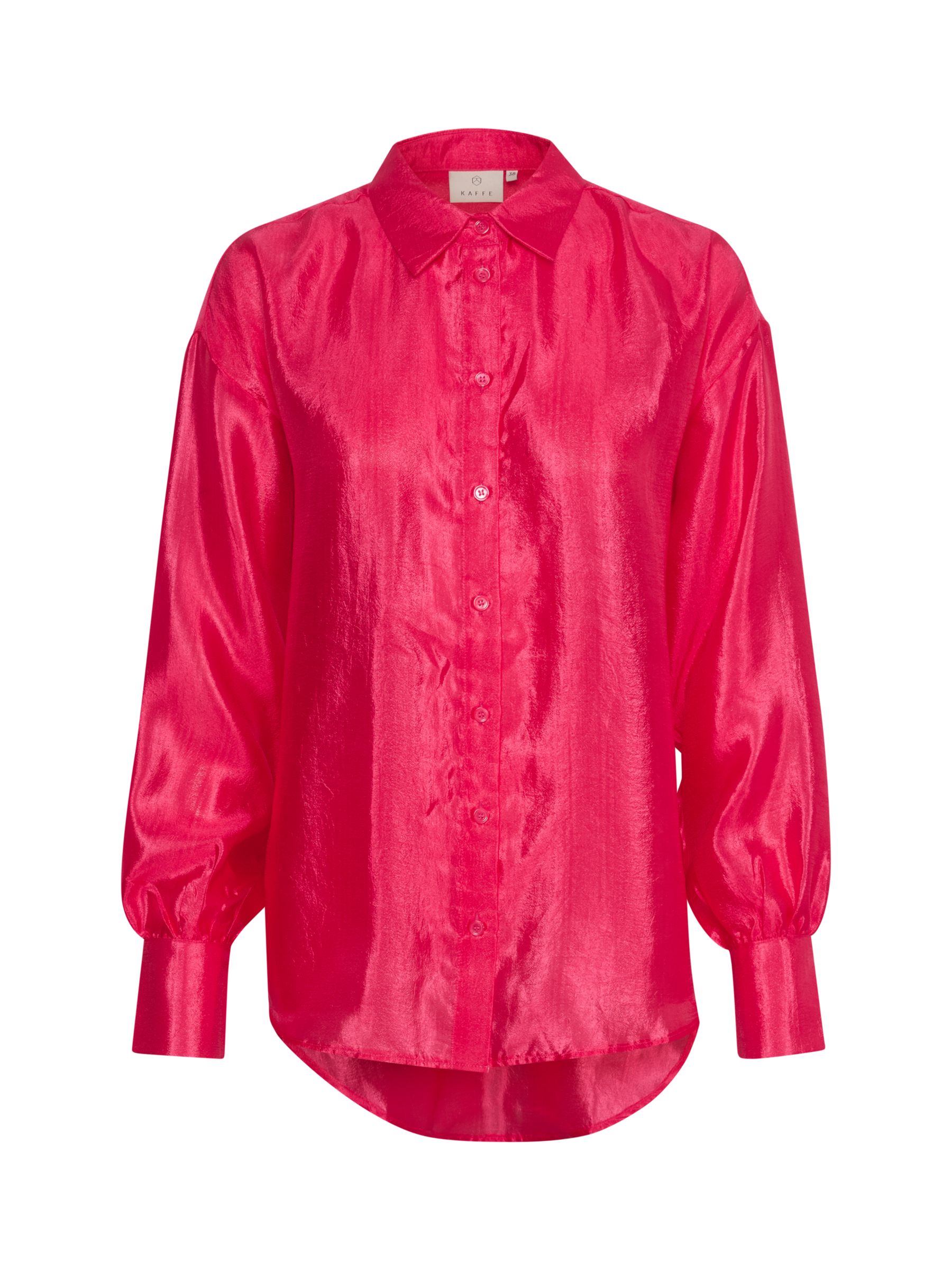 KAFFE Sabrina Loose Fit Metallic Shirt, Virtual Pink