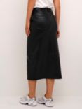 KAFFE Alina Faux Leather Midi Skirt, Black Deep