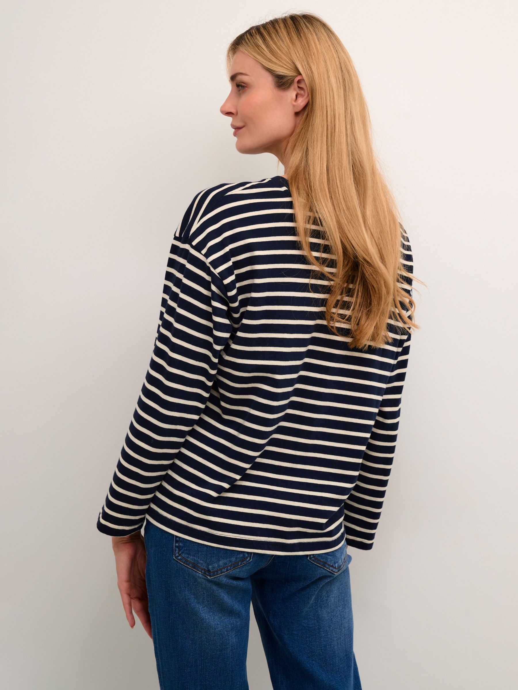 Buy KAFFE Winny Long Sleeve Stripe T-Shirt Online at johnlewis.com