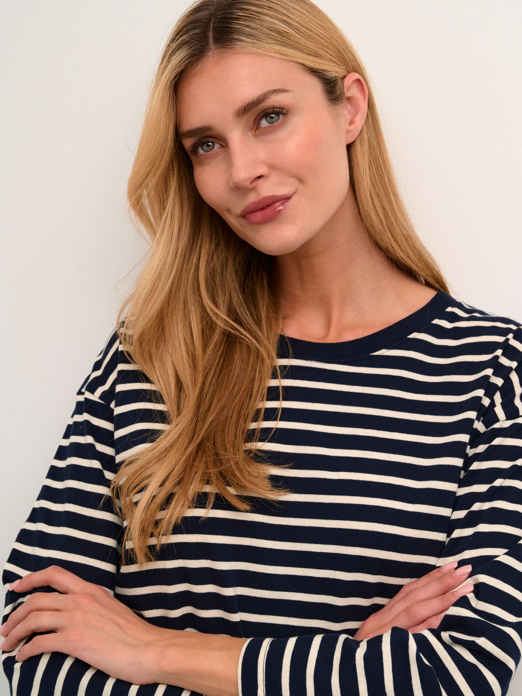 Buy KAFFE Winny Long Sleeve Stripe T-Shirt Online at johnlewis.com