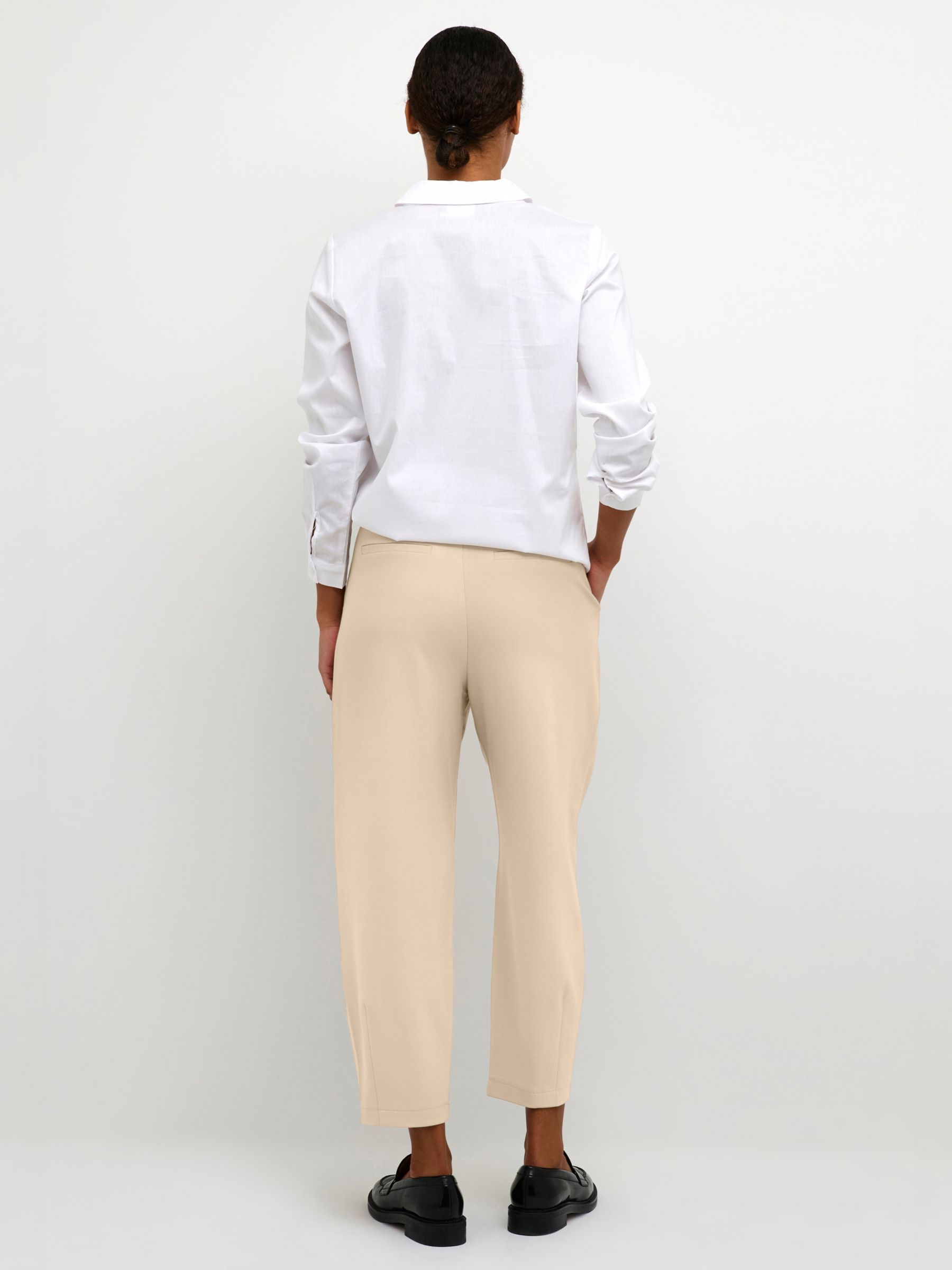 KAFFE Merle Cropped Suit Trousers, Feather Gray at John Lewis & Partners