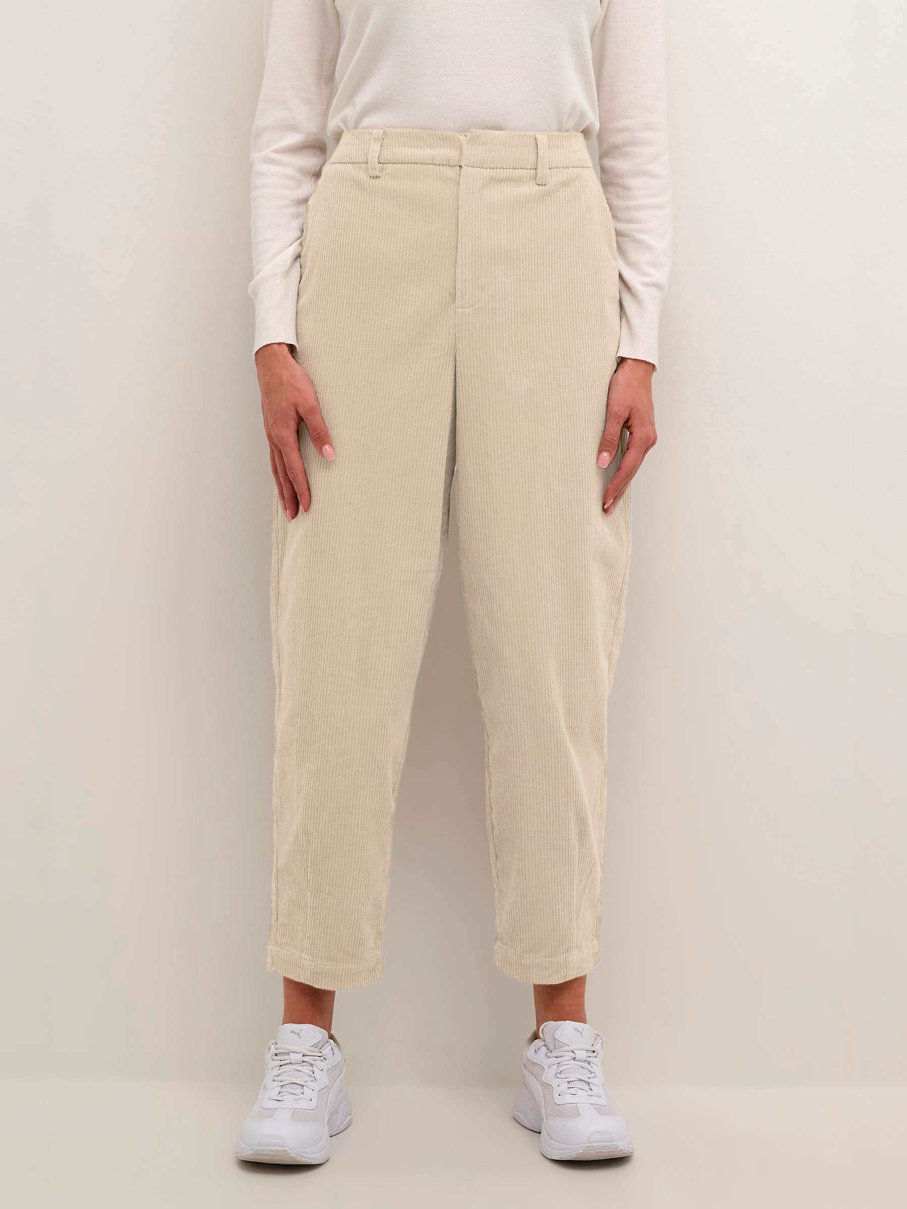 Buy KAFFE Meloi Corduroy Trousers, Feather Grey Online at johnlewis.com