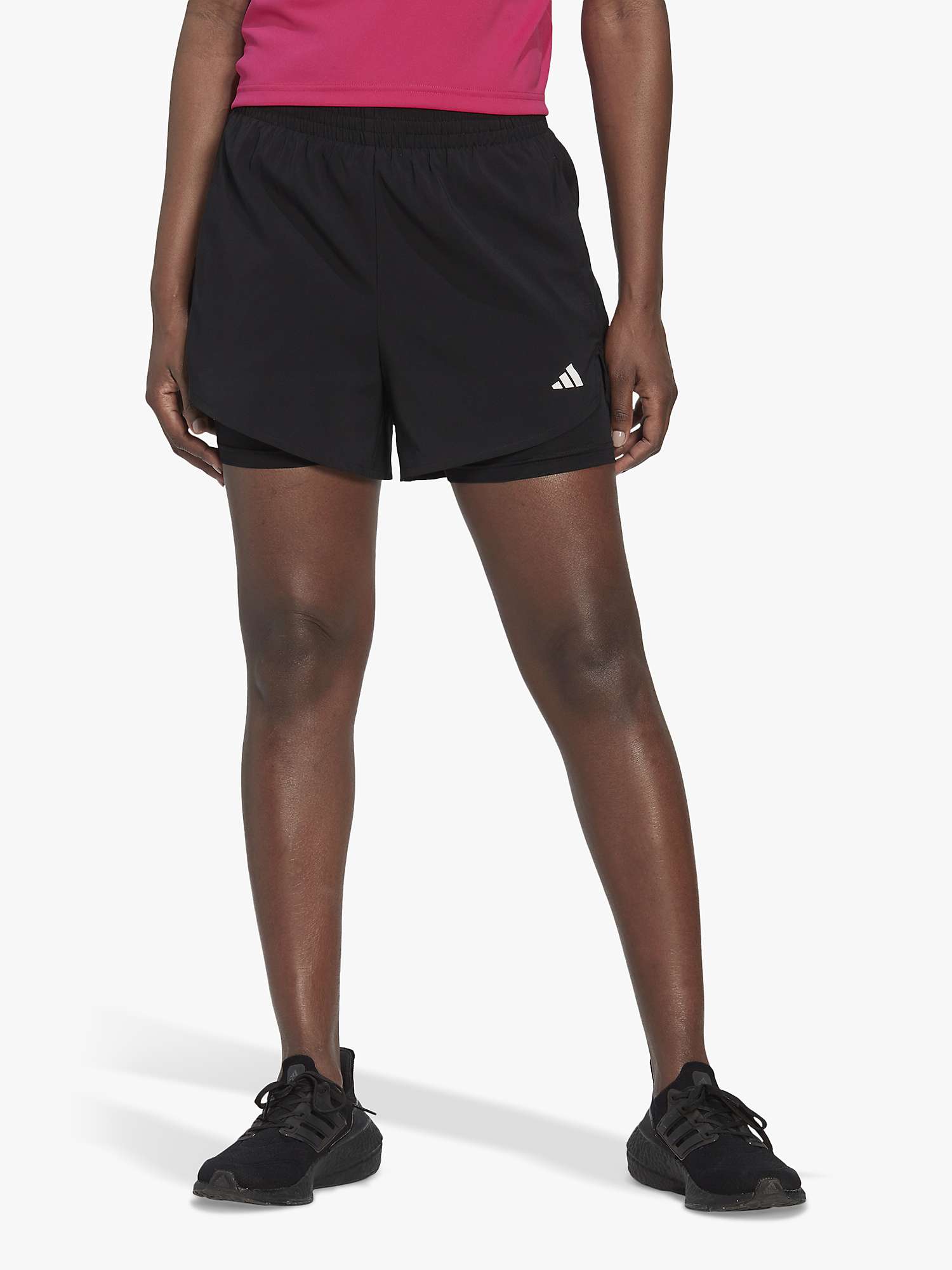 Buy adidas Aeroready Minimal 2 in 1 Shorts, Black Online at johnlewis.com
