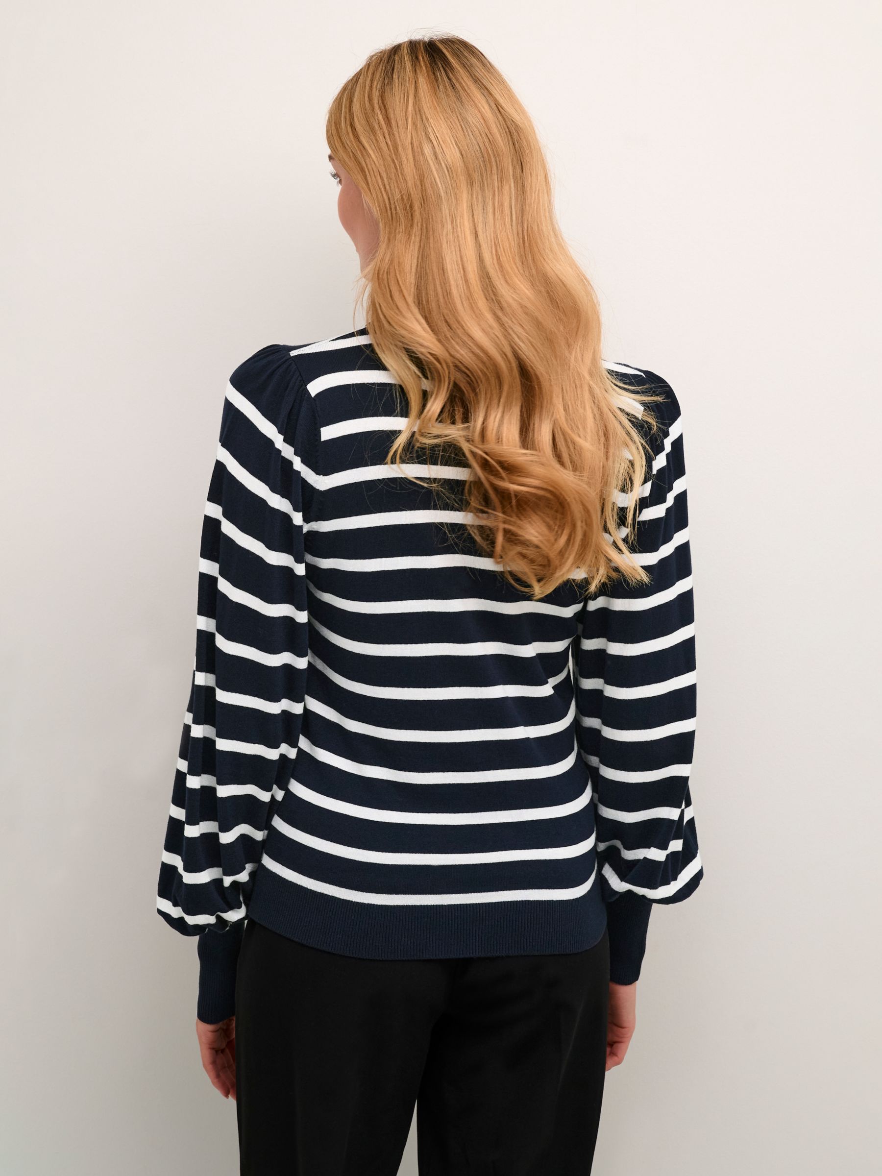 Buy KAFFE Mala Balloon Sleeve Striped Jumper Online at johnlewis.com