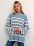 KAFFE Cilla Stripe Jumper, Faded Denim