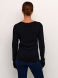 KAFFE Lizza V-Neck Jumper, Black Deep