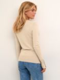 KAFFE Lizza V-Neck Jumper, Feather Gray Melange