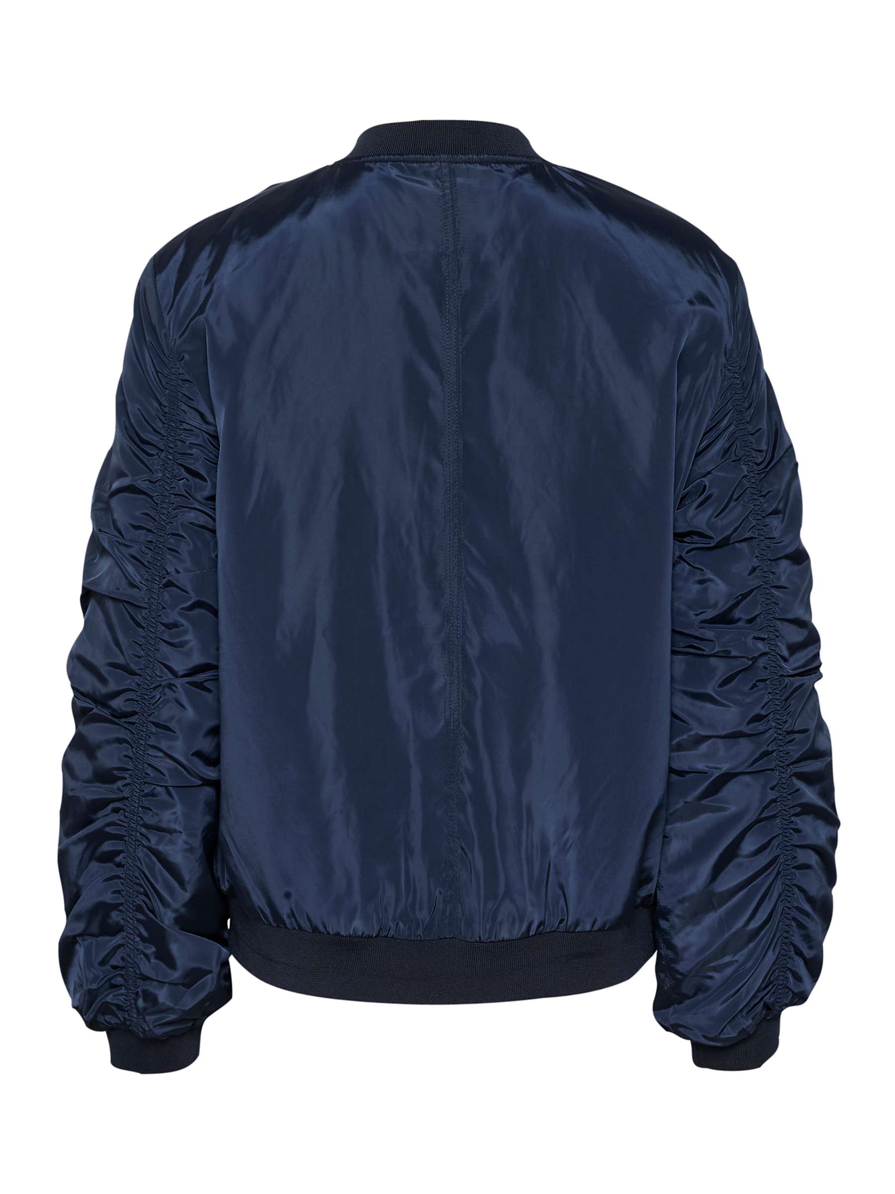 Buy KAFFE Julia Ruched Sleeve Bomber Jacket, Midnight Marine Online at johnlewis.com