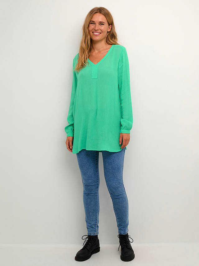 KAFFE Amber Long Sleeve Tunic Top, Gumdrop Green