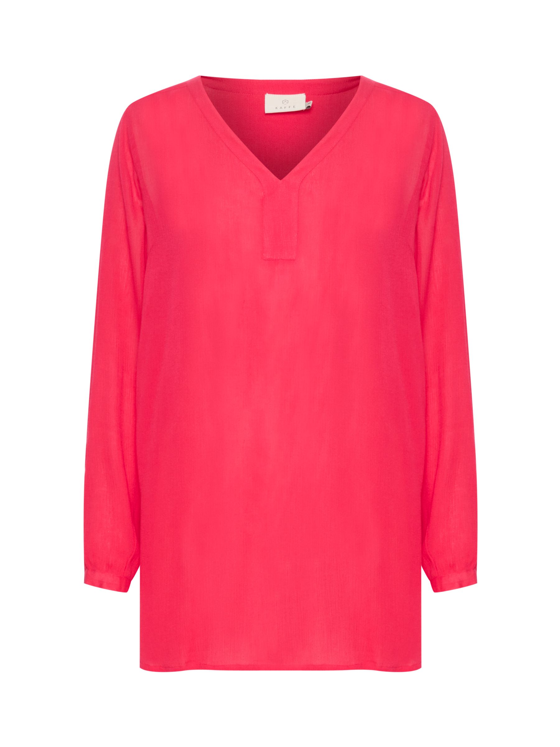 KAFFE Amber Long Sleeve Tunic Top, Virtual Pink at John Lewis & Partners