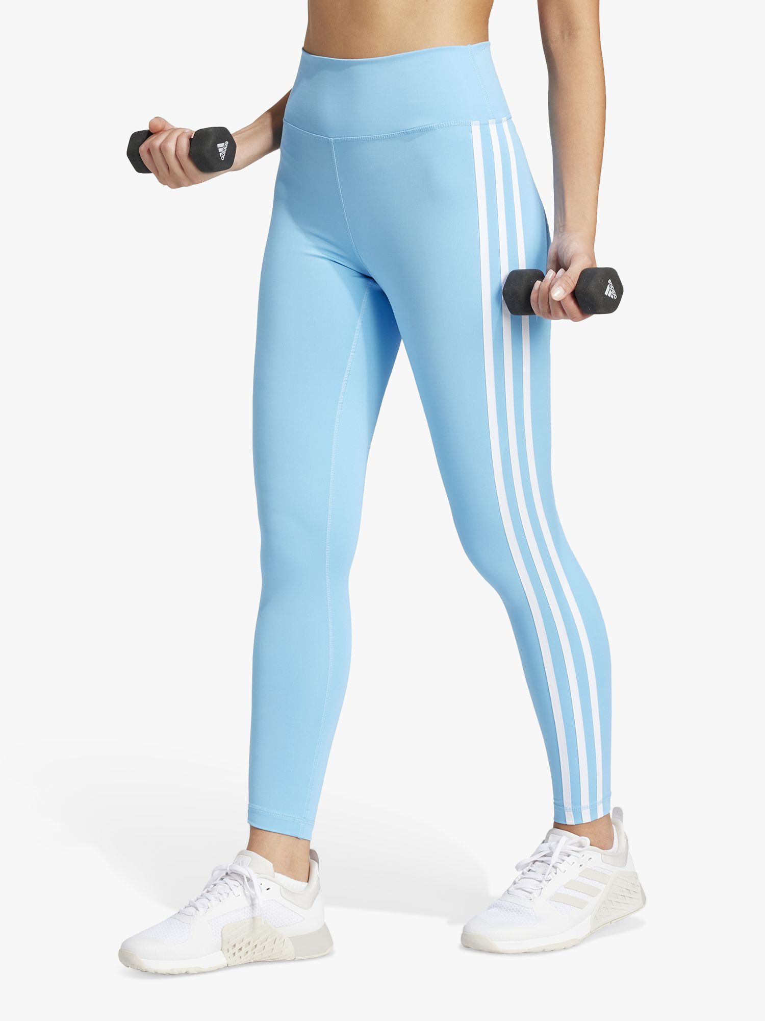 adidas ESSENTIALS HIGH-WAISTED LOGO LEGGINGS - Blue