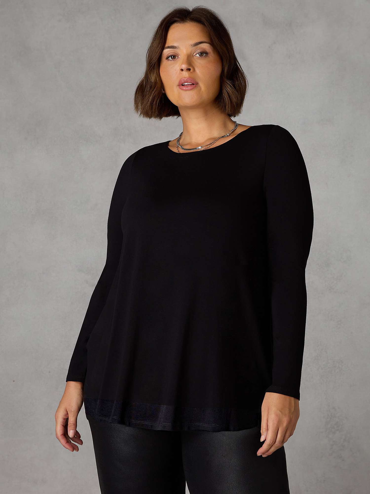 Buy Live Unlimited Curve Jersey Overlay Tunic, Black Online at johnlewis.com