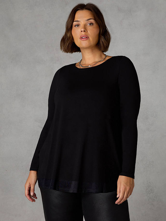Live Unlimited Curve Jersey Overlay Tunic, Black