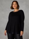 Live Unlimited Curve Jersey Overlay Tunic, Black, Black