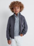 Reiss Kids' Shuffle Wool Blend Zip Through Jacket, Airforce Blue, Airforce Blue