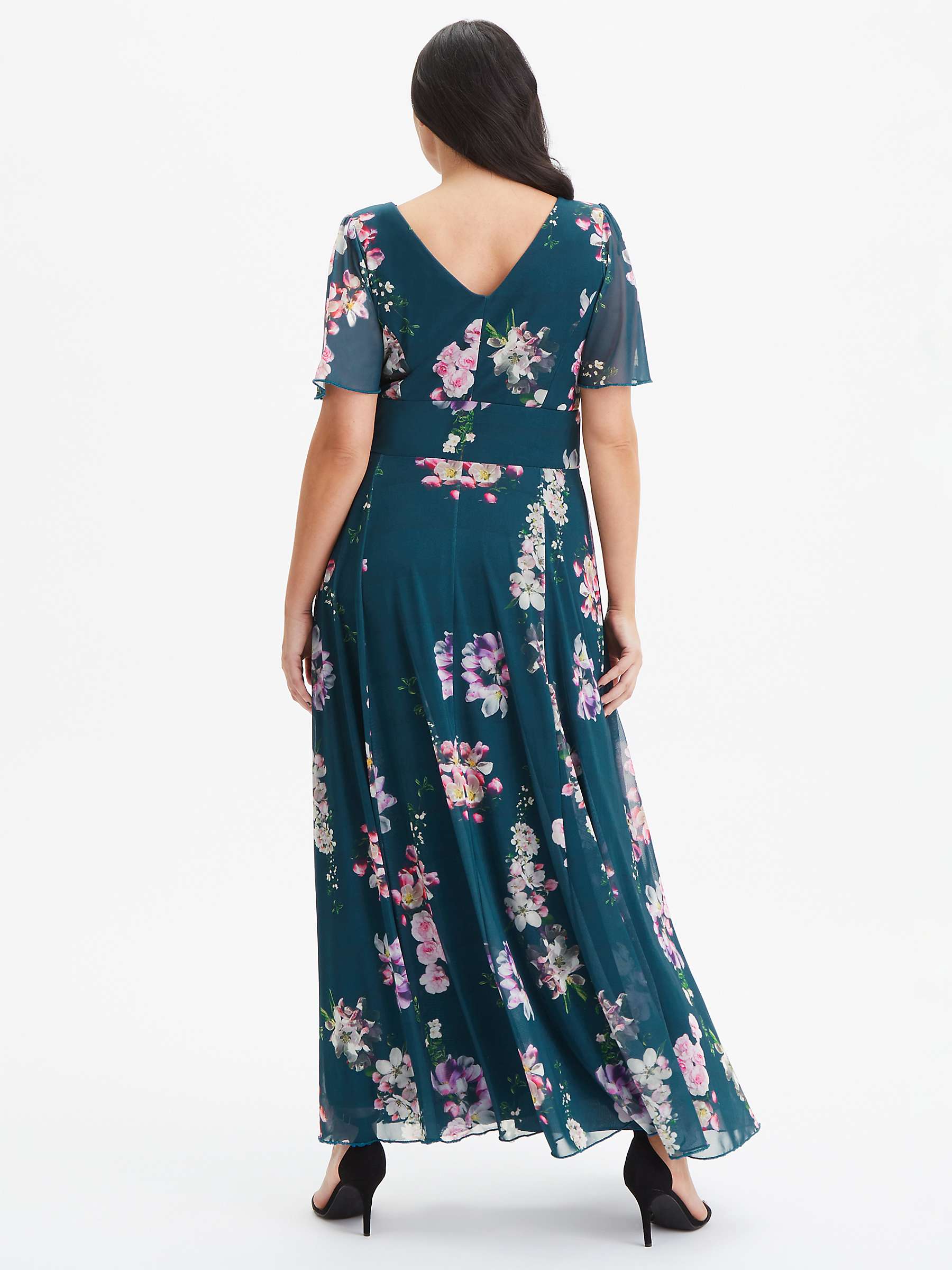 Buy Scarlett & Jo Isabelle Float Sleeve Maxi Dress, Teal/Multi Online at johnlewis.com