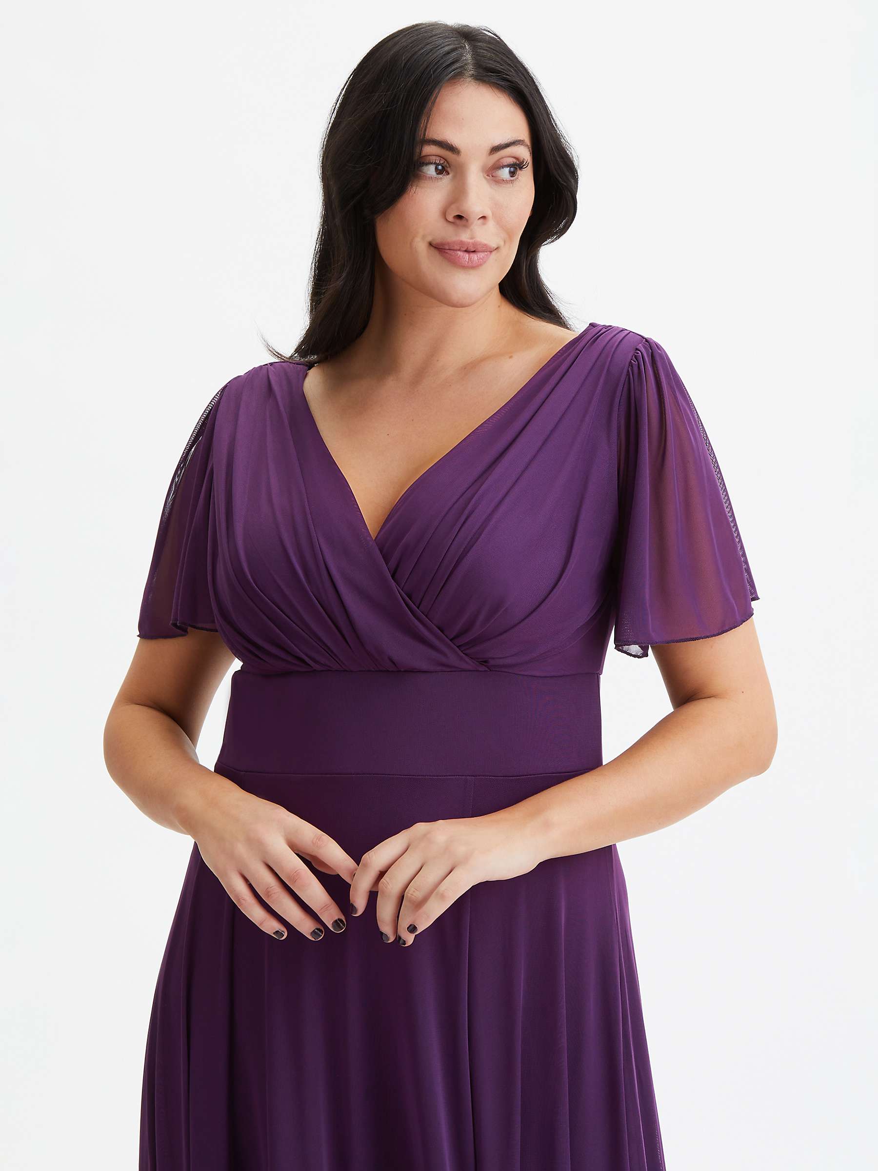 Buy Scarlett & Jo Isabelle V-Neck Maxi Dress, Solid Purple Online at johnlewis.com