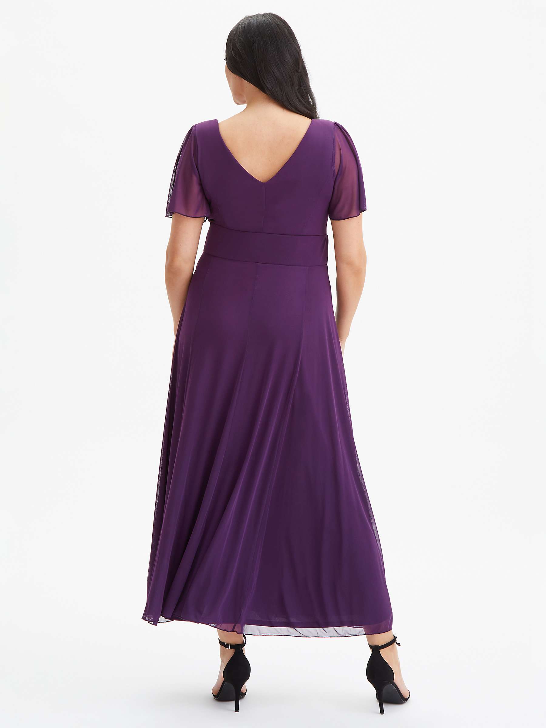 Buy Scarlett & Jo Isabelle V-Neck Maxi Dress, Solid Purple Online at johnlewis.com