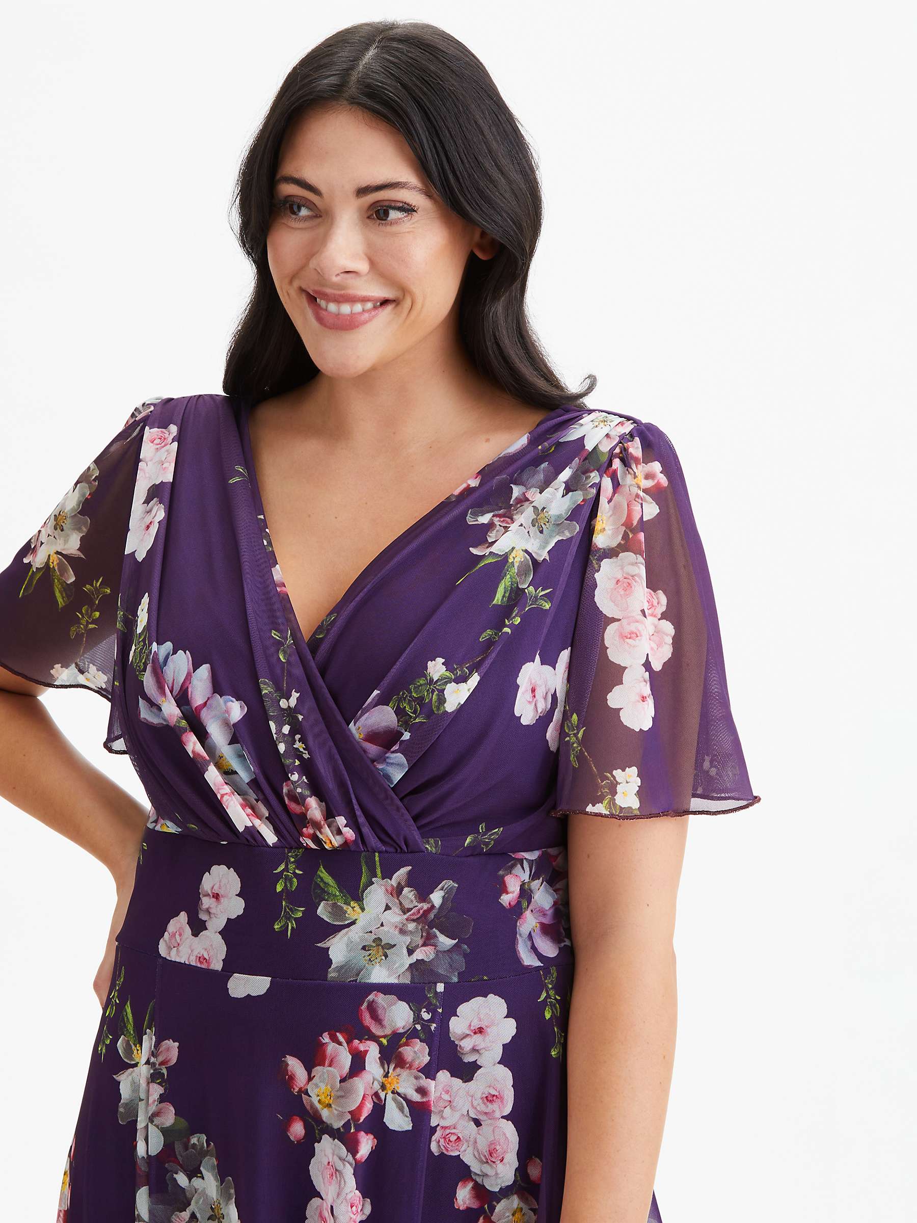 Buy Scarlett & Jo Isabelle Angel Sleeve Maxi Dress, Purple/Pink Online at johnlewis.com
