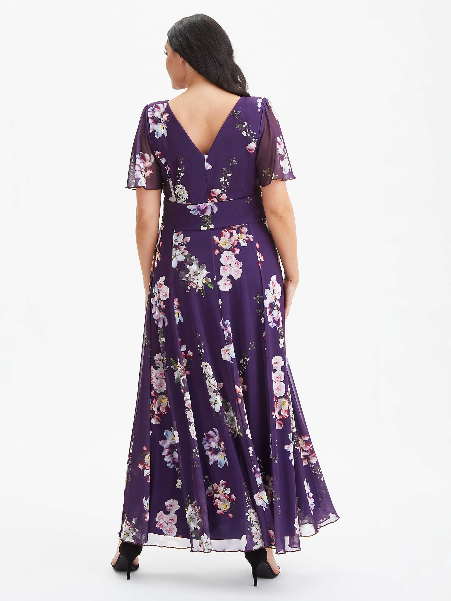 Buy Scarlett & Jo Isabelle Angel Sleeve Maxi Dress, Purple/Pink Online at johnlewis.com
