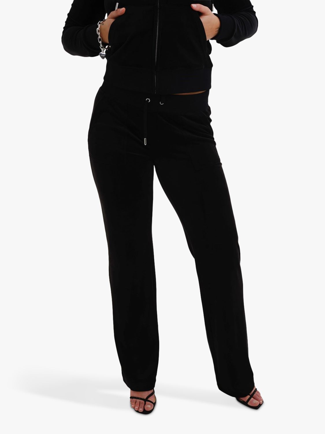 Juicy Couture Rayon Rib Leggings, Black at John Lewis & Partners