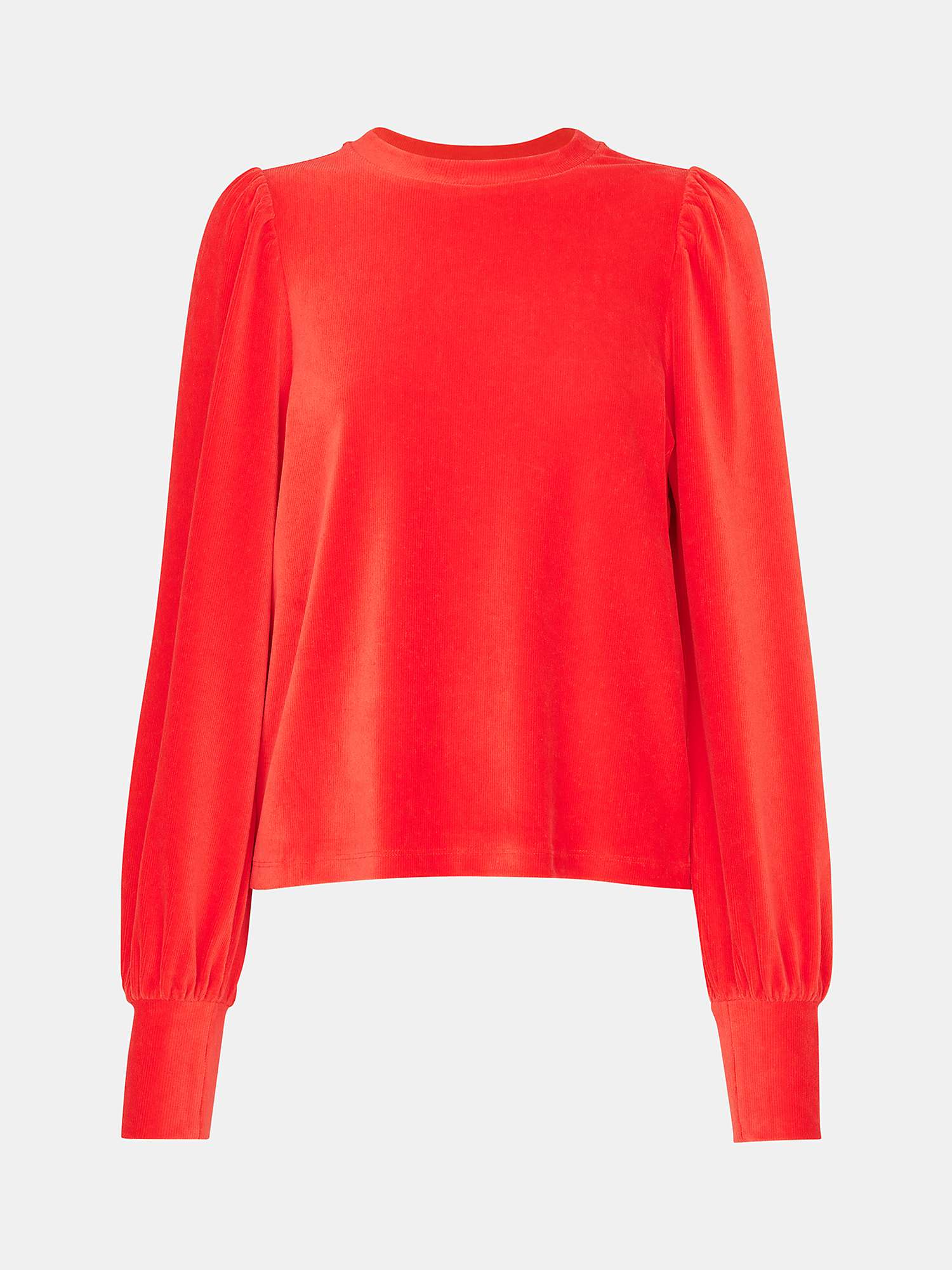 Buy Whistles Puff Sleeve Cord Top, Red Online at johnlewis.com