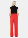 Whistles Petite Harper Wide Leg Crepe Trousers, Red, Red