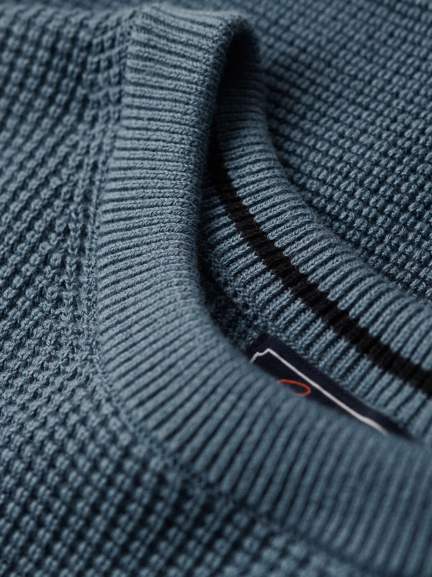 Superdry Textured Crew Knit Jumper, Light Blue at John Lewis & Partners