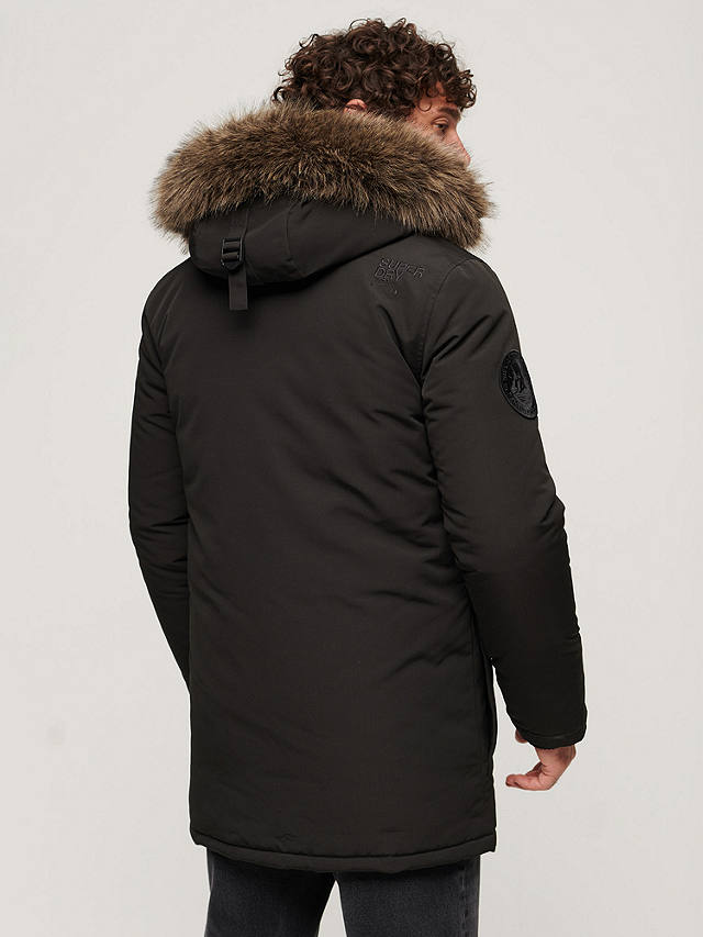 Superdry Everest Faux Fur Hooded Parka Coat, Black