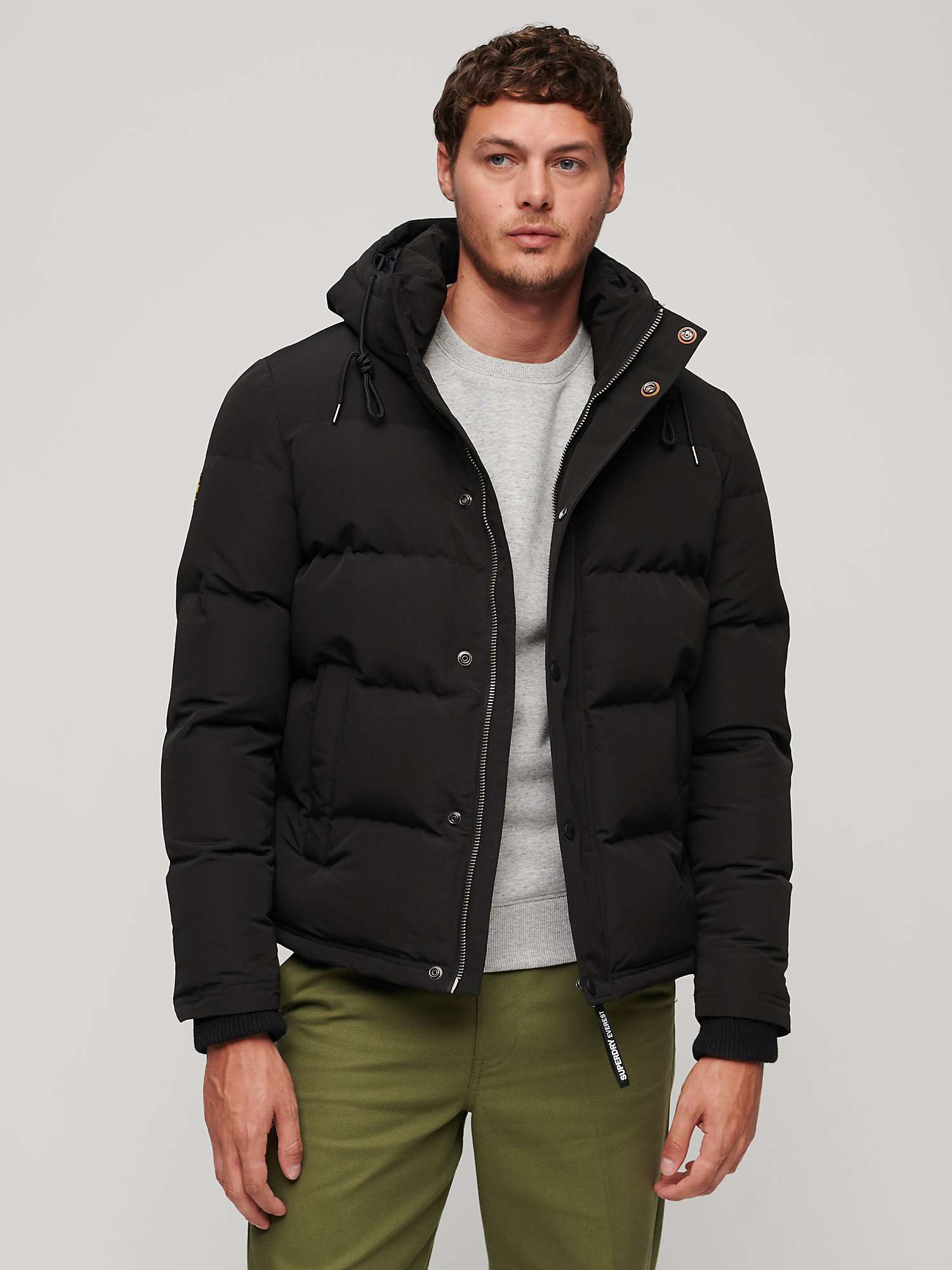Buy Superdry Everest Hooded Puffer Jacket, Black Online at johnlewis.com