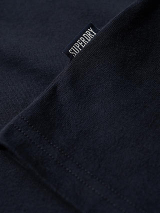 Superdry Organic Cotton Embroidered Logo V-Neck T-Shirt, Navy