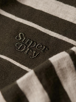 Superdry Organic Cotton Striped T-Shirt, Green/Multi