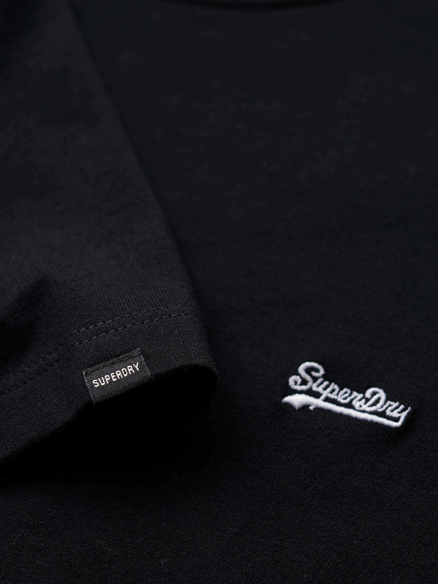 Buy Superdry Organic Cotton Essential Small Logo T-Shirt, Black Online at johnlewis.com