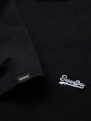 Superdry Organic Cotton Essential Small Logo T-Shirt, Black