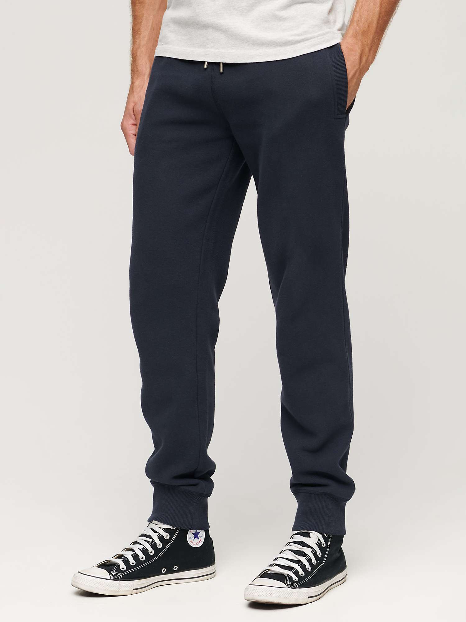 Buy Superdry Logo Embroidered Cotton Blend Joggers, Eclipse Navy Online at johnlewis.com