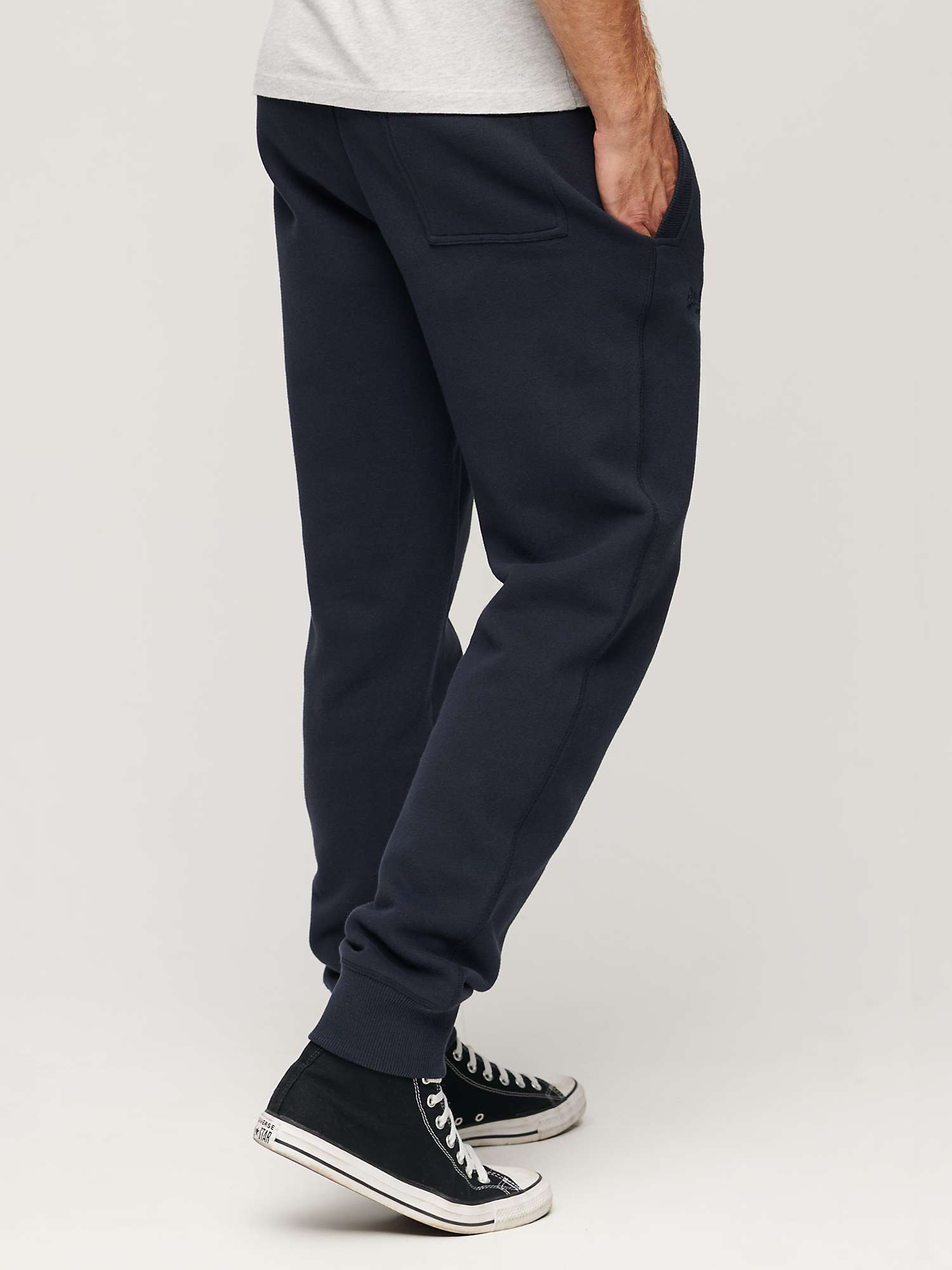 Buy Superdry Logo Embroidered Cotton Blend Joggers, Eclipse Navy Online at johnlewis.com