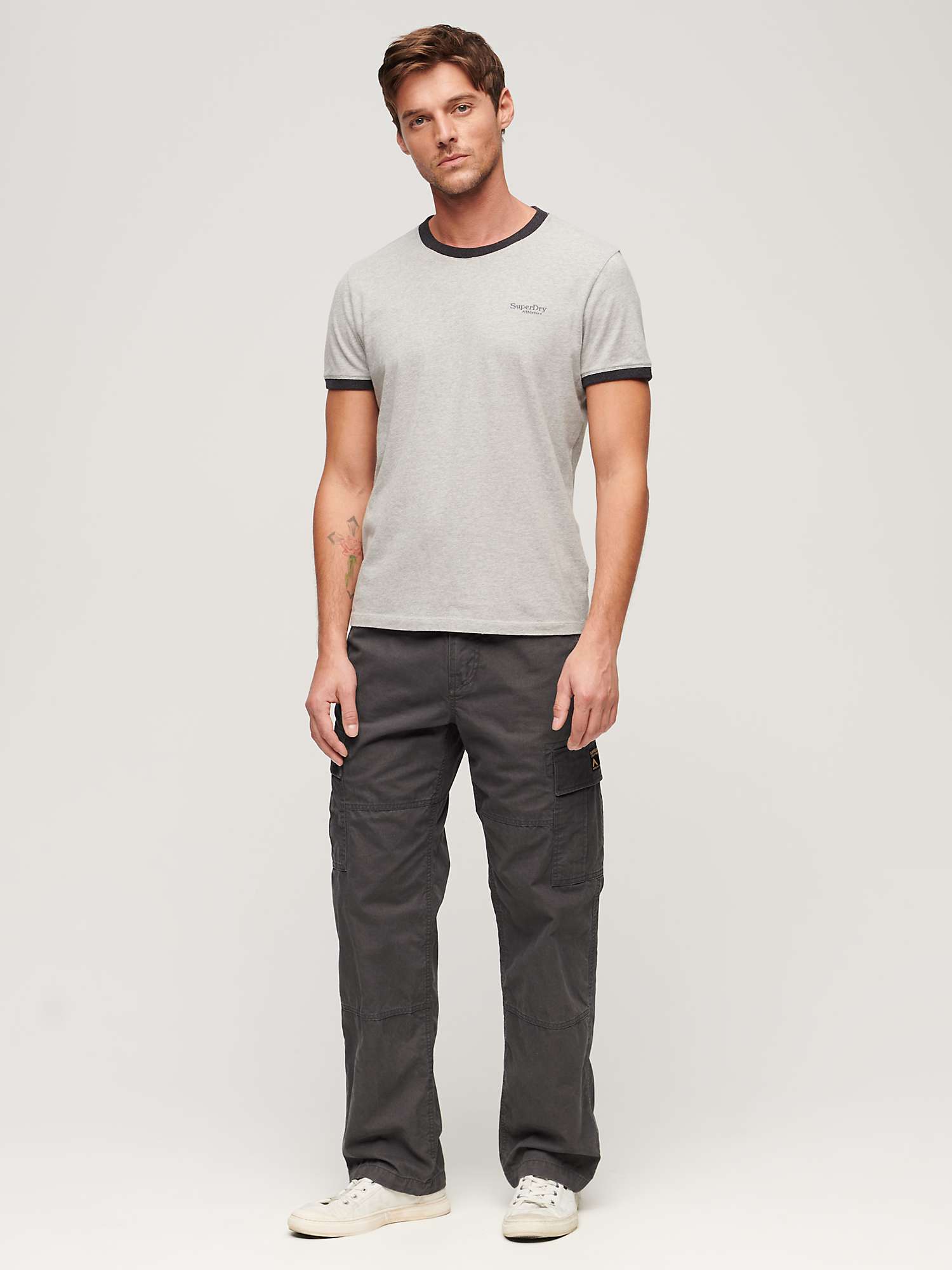 Buy Superdry Cotton Cargo Trousers, Black Online at johnlewis.com