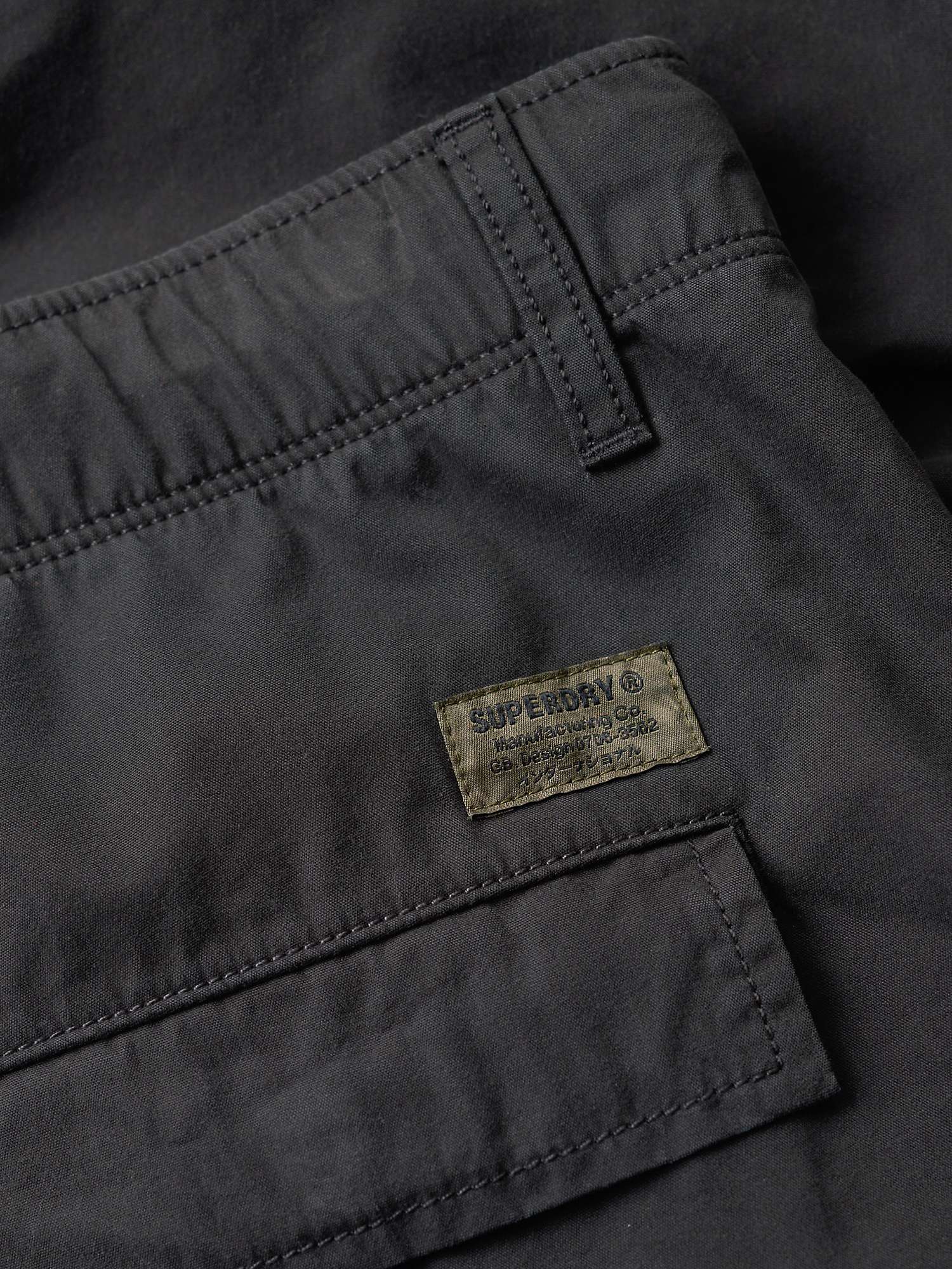 Buy Superdry Cotton Cargo Trousers, Black Online at johnlewis.com