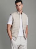 Reiss Pluto Quilted Gilet, Stone