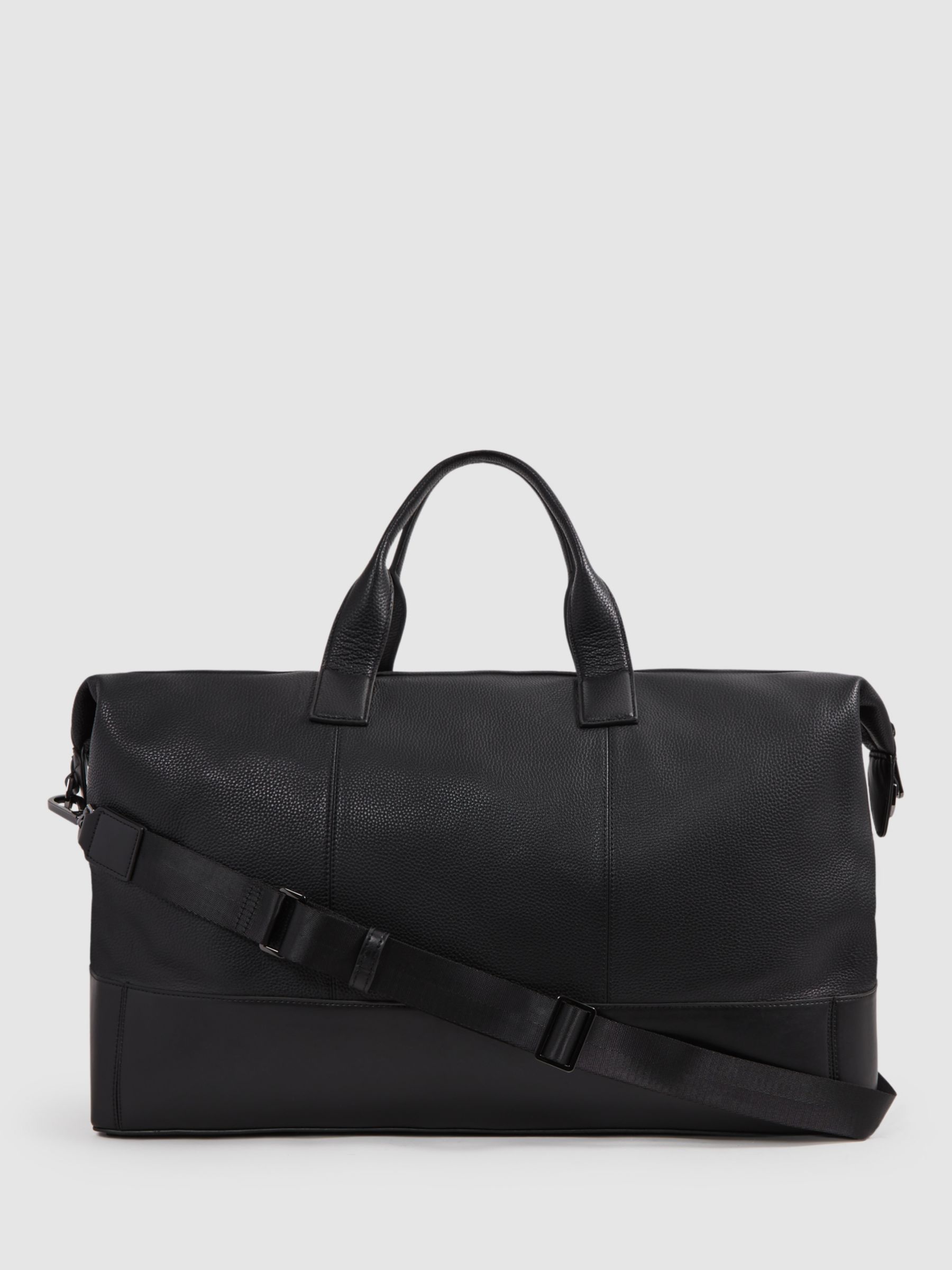 Reiss Carter Leather Holdall, Black