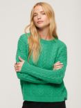 Superdry DROPPED SHOULDER CABLE CREW - Jumper - woodland green