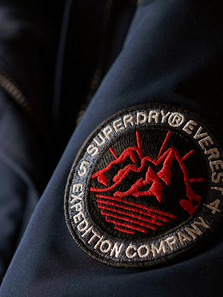 Superdry Everest Faux Hooded Parka Coat, Navy