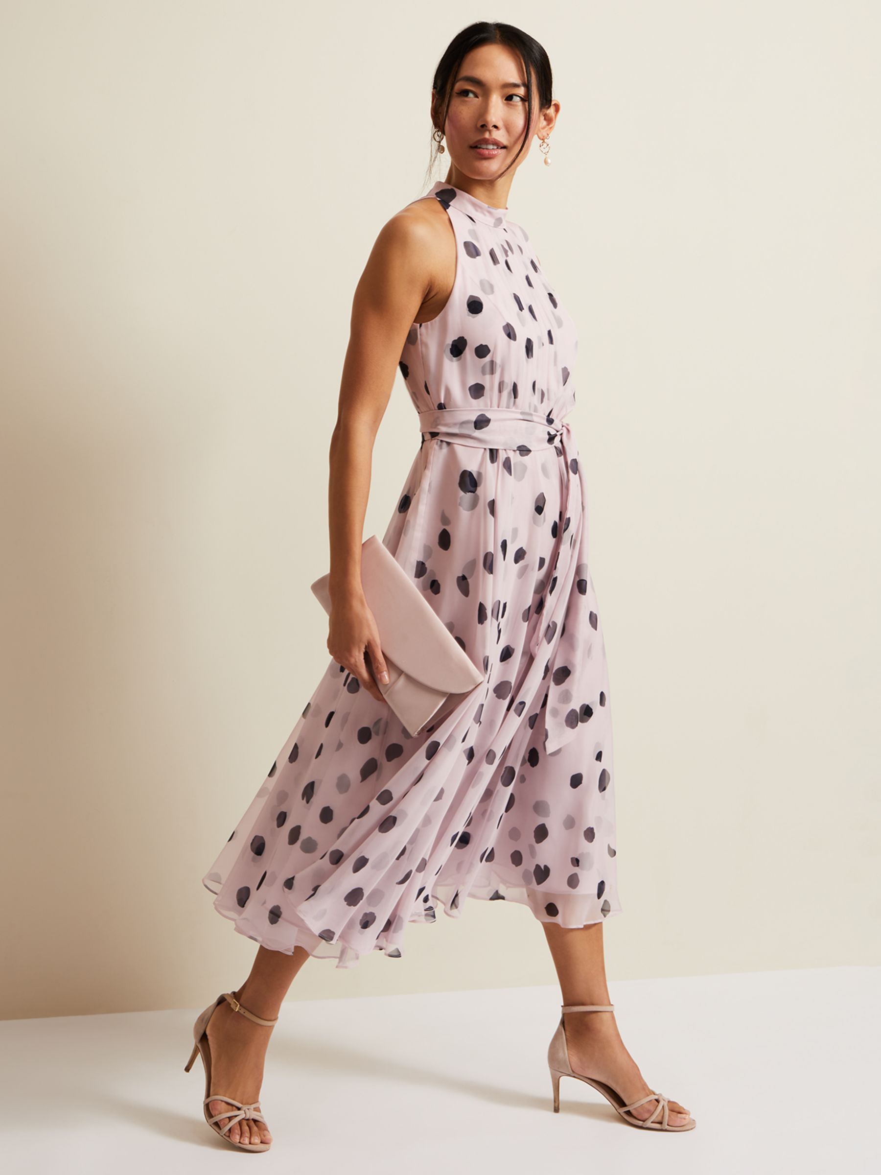 Buy Phase Eight Naomi Spot Chiffon Dress, Multi Online at johnlewis.com