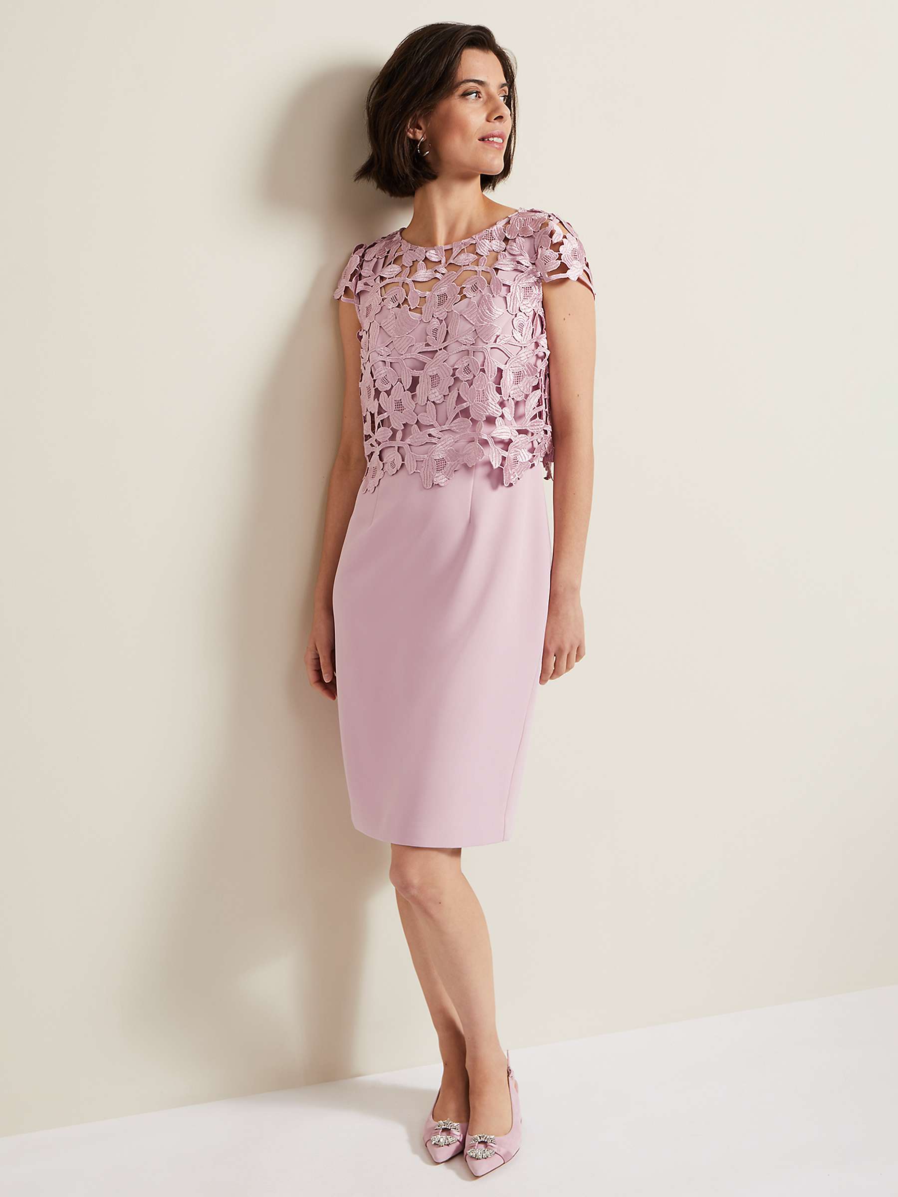 Buy Phase Eight Tallula Lace Dress, Pink Online at johnlewis.com