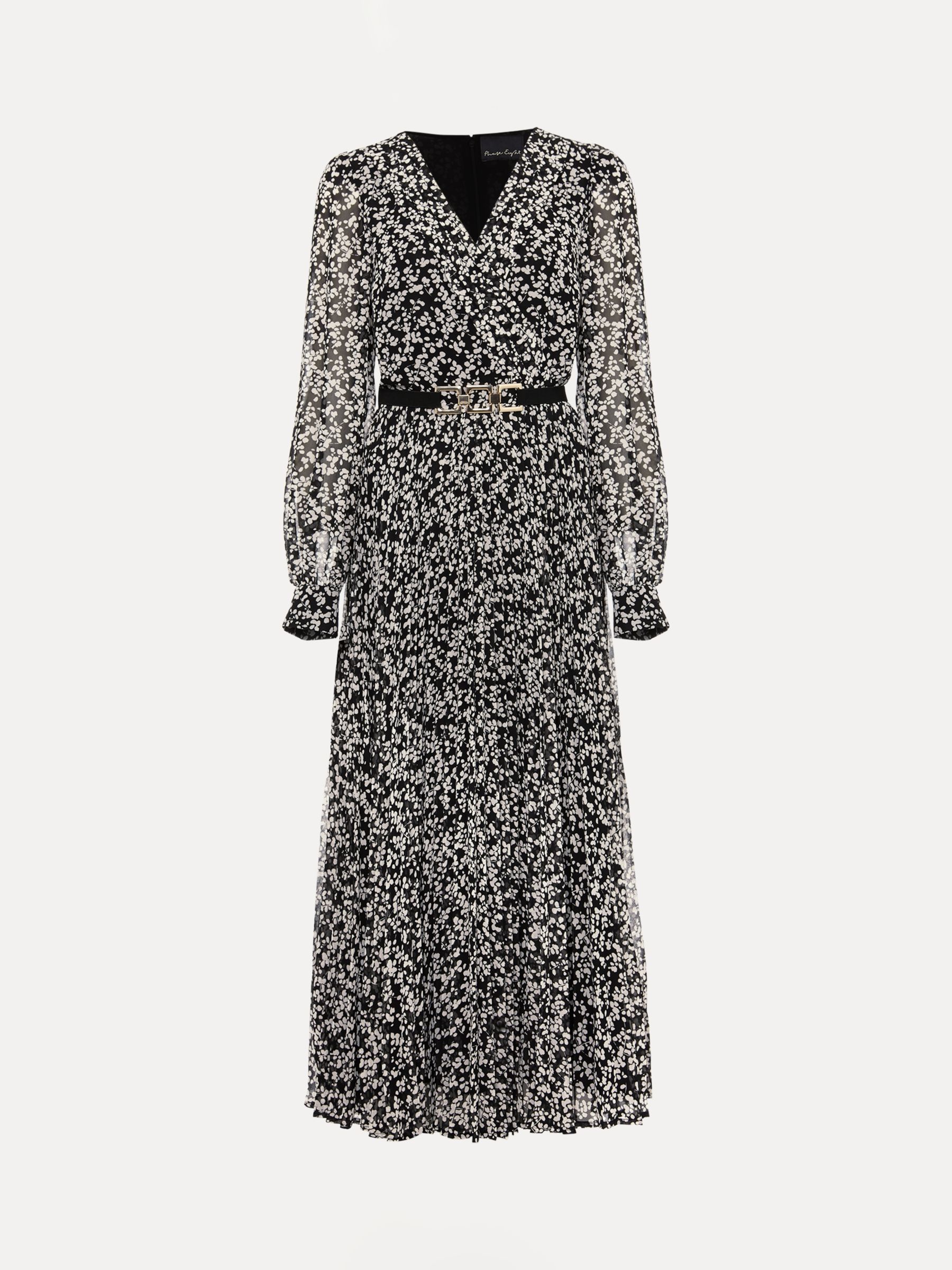 Phase Eight Ayana Spot Pleated Dress, Multi at John Lewis & Partners