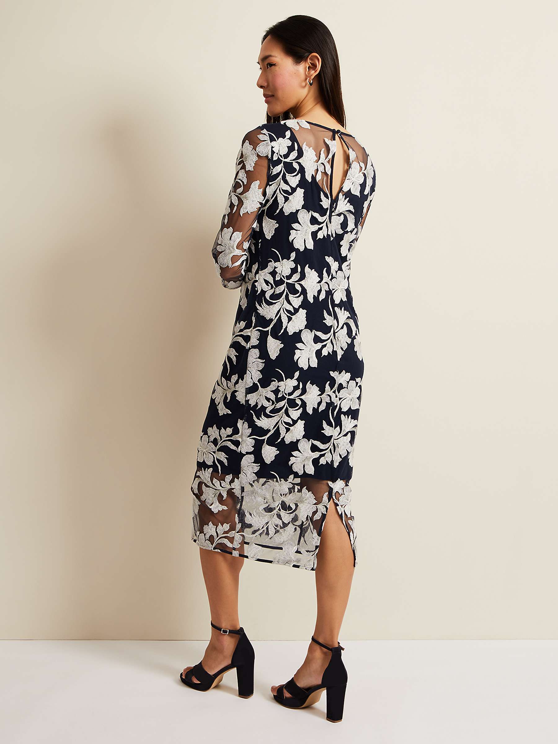 Buy Phase Eight Irina Floral Mesh Dress, Multi Online at johnlewis.com