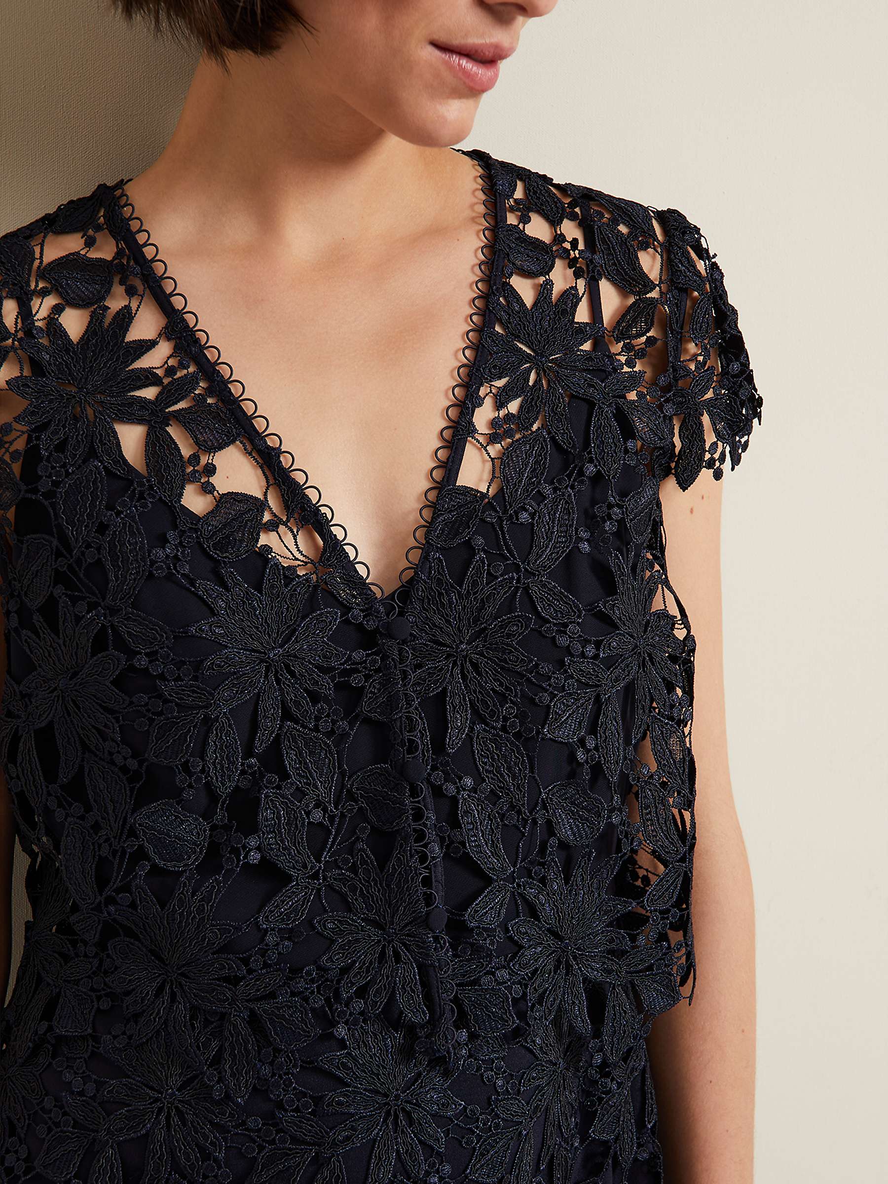 Buy Phase Eight Meghan Lace Double Layer Dress, Navy Online at johnlewis.com